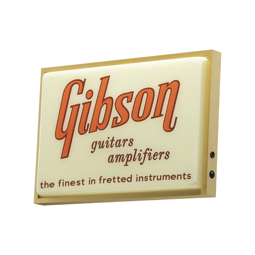 The Gibson Custom Logo LED Gold Sign - Image 2