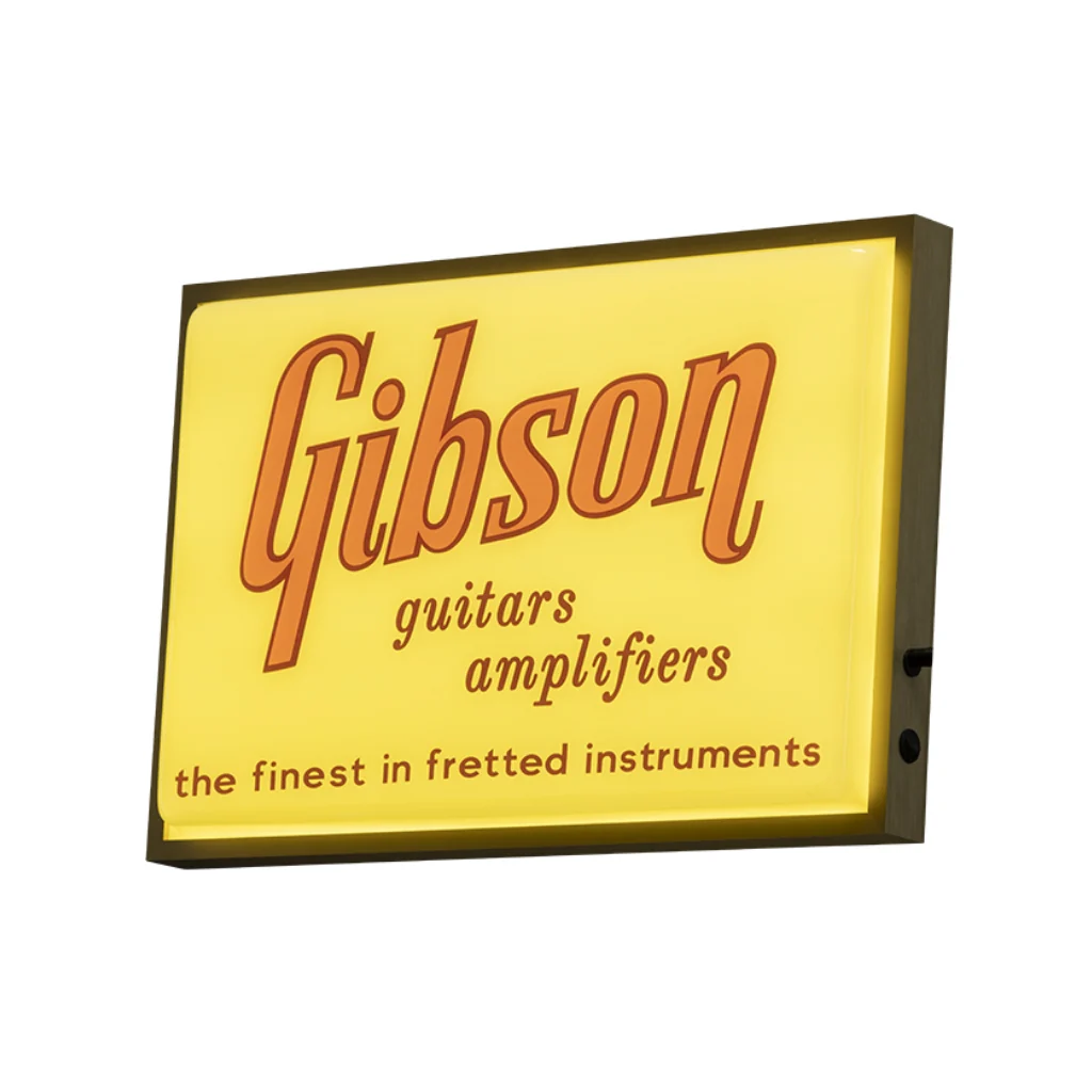 The Gibson Custom Logo LED Gold Sign - Image 4