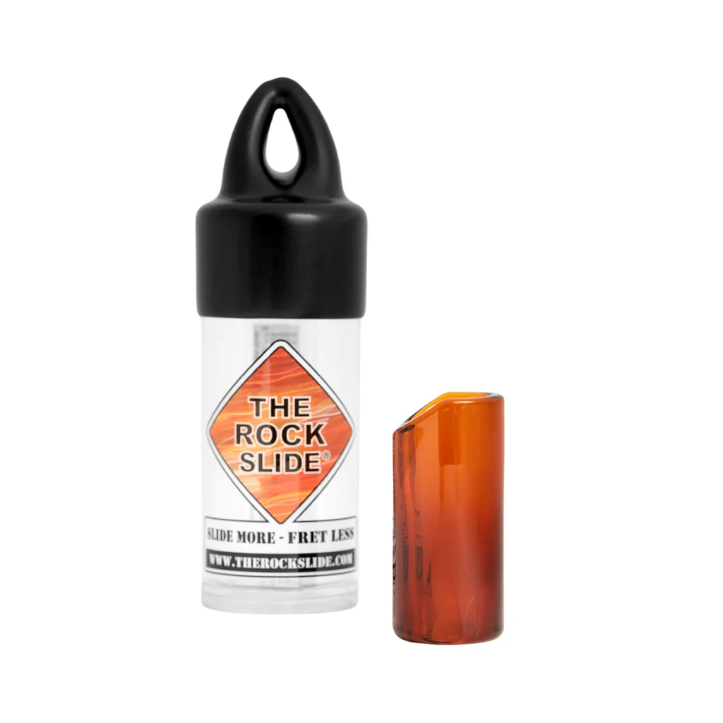 The Rock Slide Moulded Glass Guitar Slide - Medium, Amber