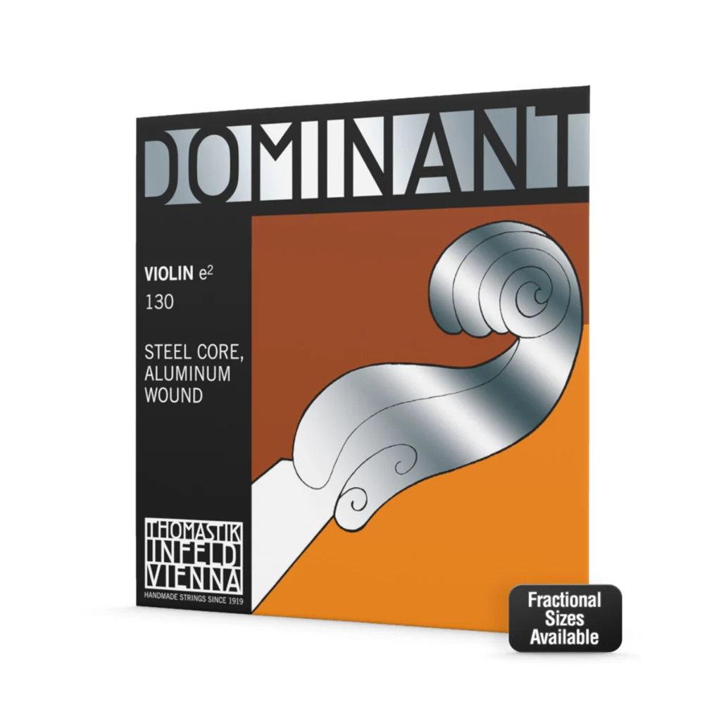 Thomastik DT130 1/8 Dominant Violin String - E, Aluminum Wound, Carbon Steel Core