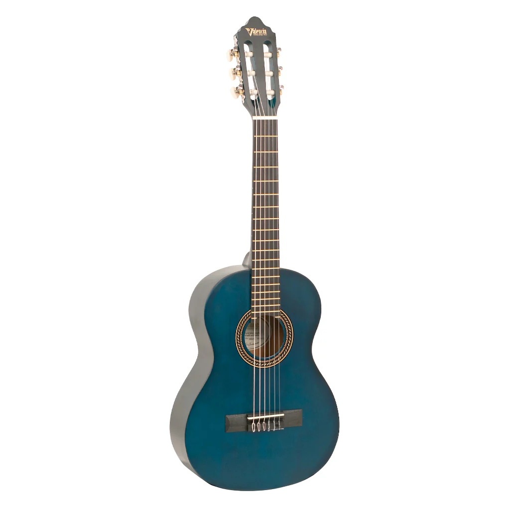 Valencia - 200 Series 1/2 Size Classical Guitar - Transparent Blue - Image 3