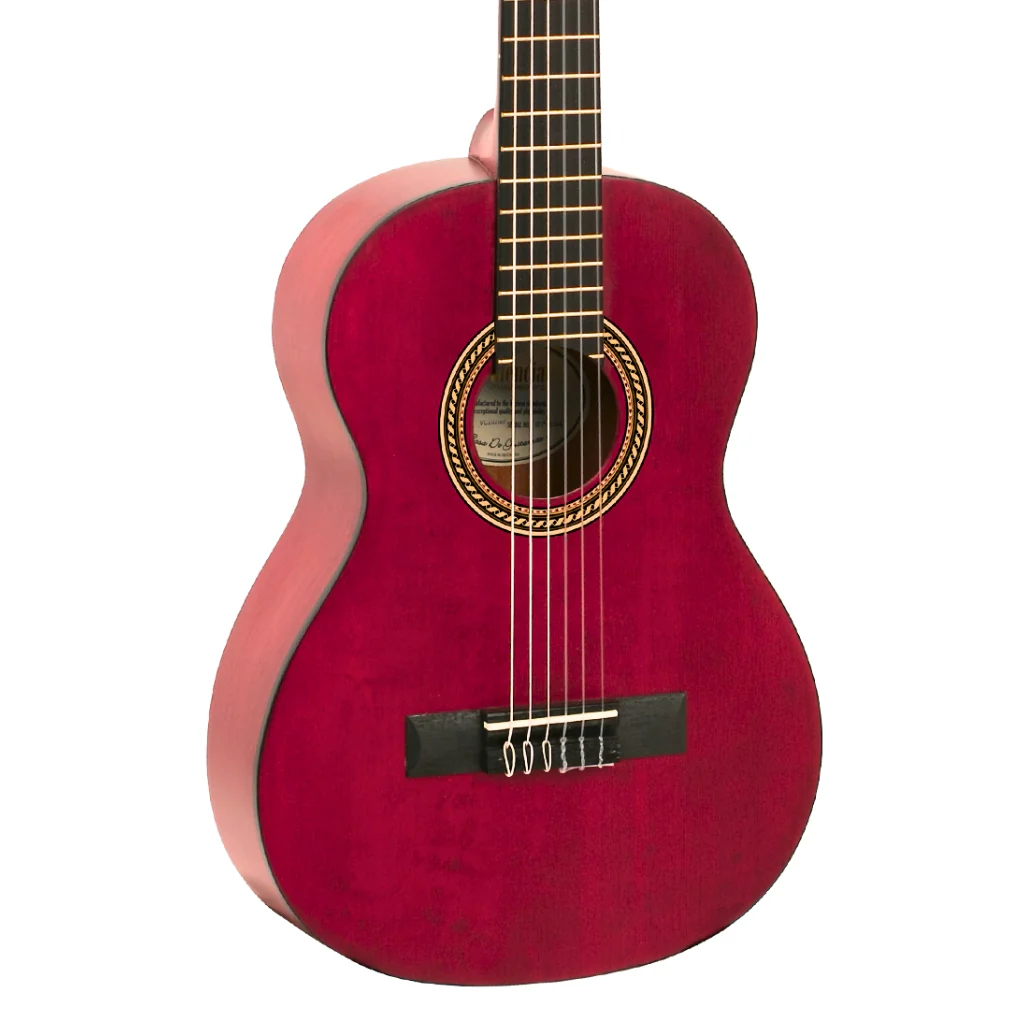 Valencia 200 Series 1/2 Size Classical Guitar, Transparent Wine Red