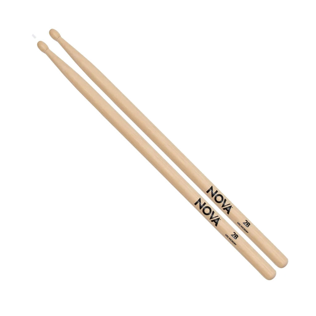 Vic Firth Nova Hickory Drumsticks - 2B - Wood Tip - Image 2