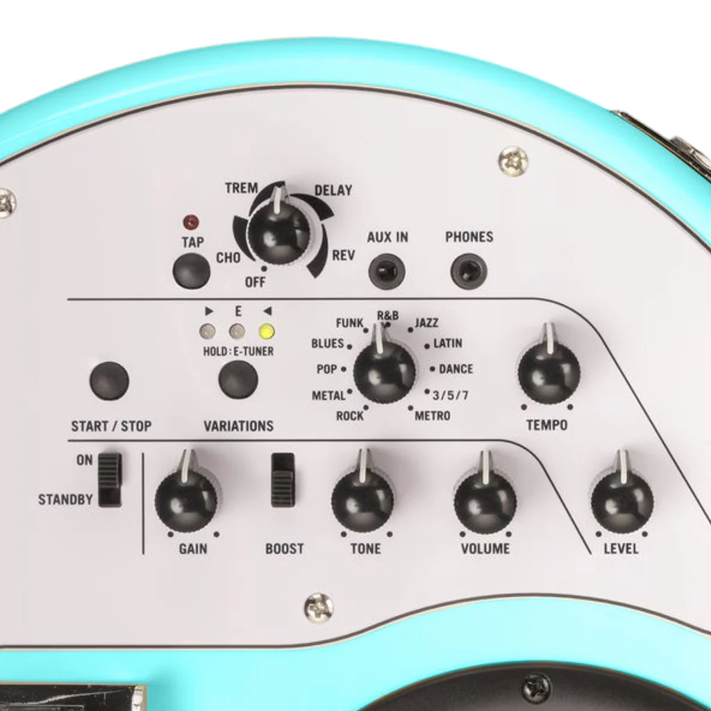 Vox APC-2 Travel Guitar w/Built-In Speaker Effects & Rhythm - Aqua Green - Image 6