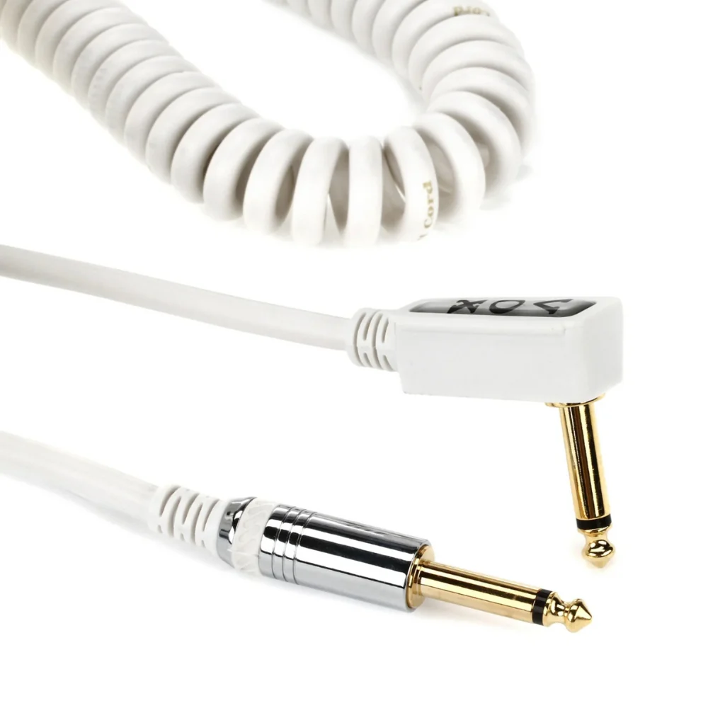 Vox Vintage Straight to Right Angle Coiled Cable - 9M White - Image 2