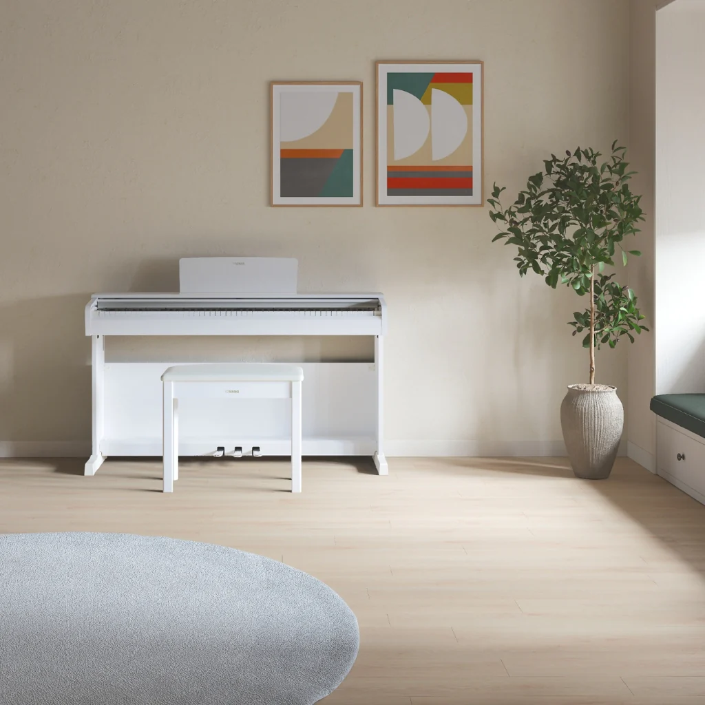 Yamaha Arius YDP-146 88-key Upright Digital Piano with Bench - White - Image 8