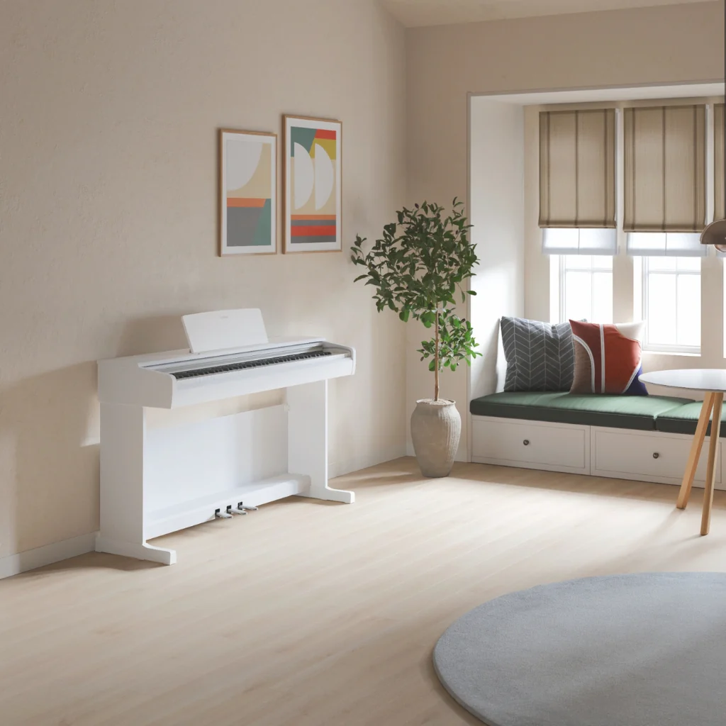 Yamaha Arius YDP-146 88-key Upright Digital Piano with Bench - White - Image 9