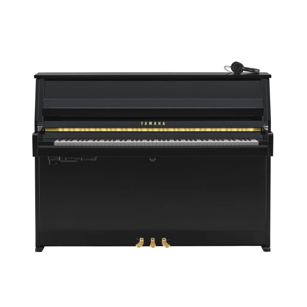 Yamaha B10 SC3 110cm Silent Upright Piano - Polished Ebony - Image 2