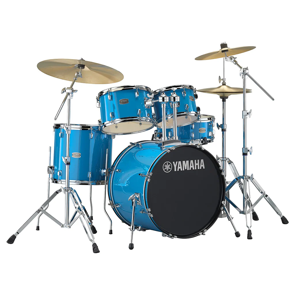 Yamaha Rydeen Fusion Size 5-Piece Complete Drum Set with Hardware and Cymbals - Sky Blue
