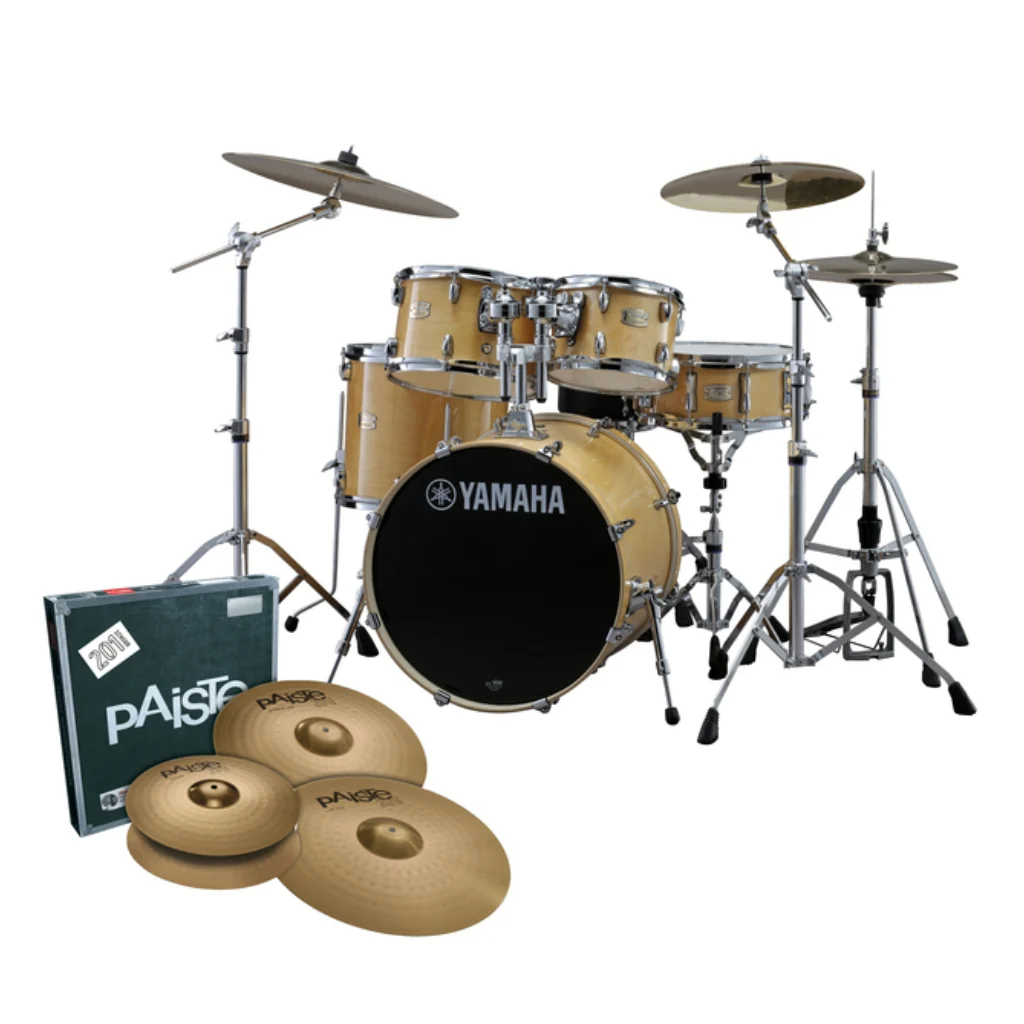 Yamaha Stage Custom Birch Next Stage Fusion Shell Pack with Hardware and Cymbals - Natural Wood