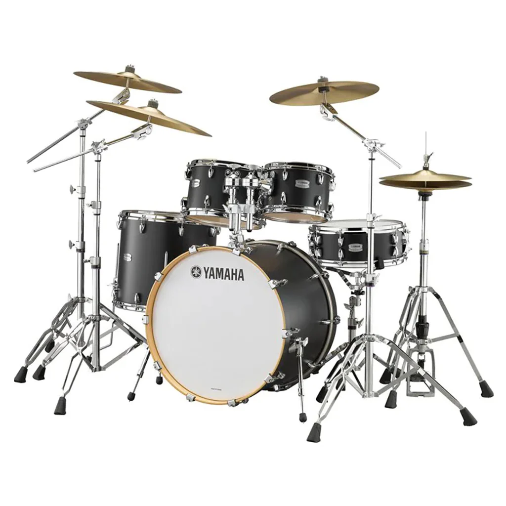 Yamaha Tour Custom Euro Drum Kit with Hardware Pack - Liqorice Satin - Image 2